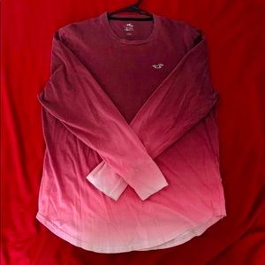 Hollister gradient curved hem long sleeve tee